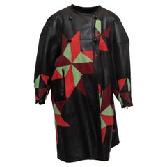 Isabel Marant Black & Multicolor Nordic Star Reversible Shearling Coat