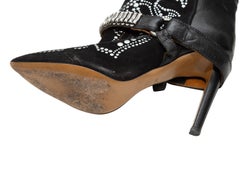 Isabel Marant Black Pointed-Toe Suede Studded Boots