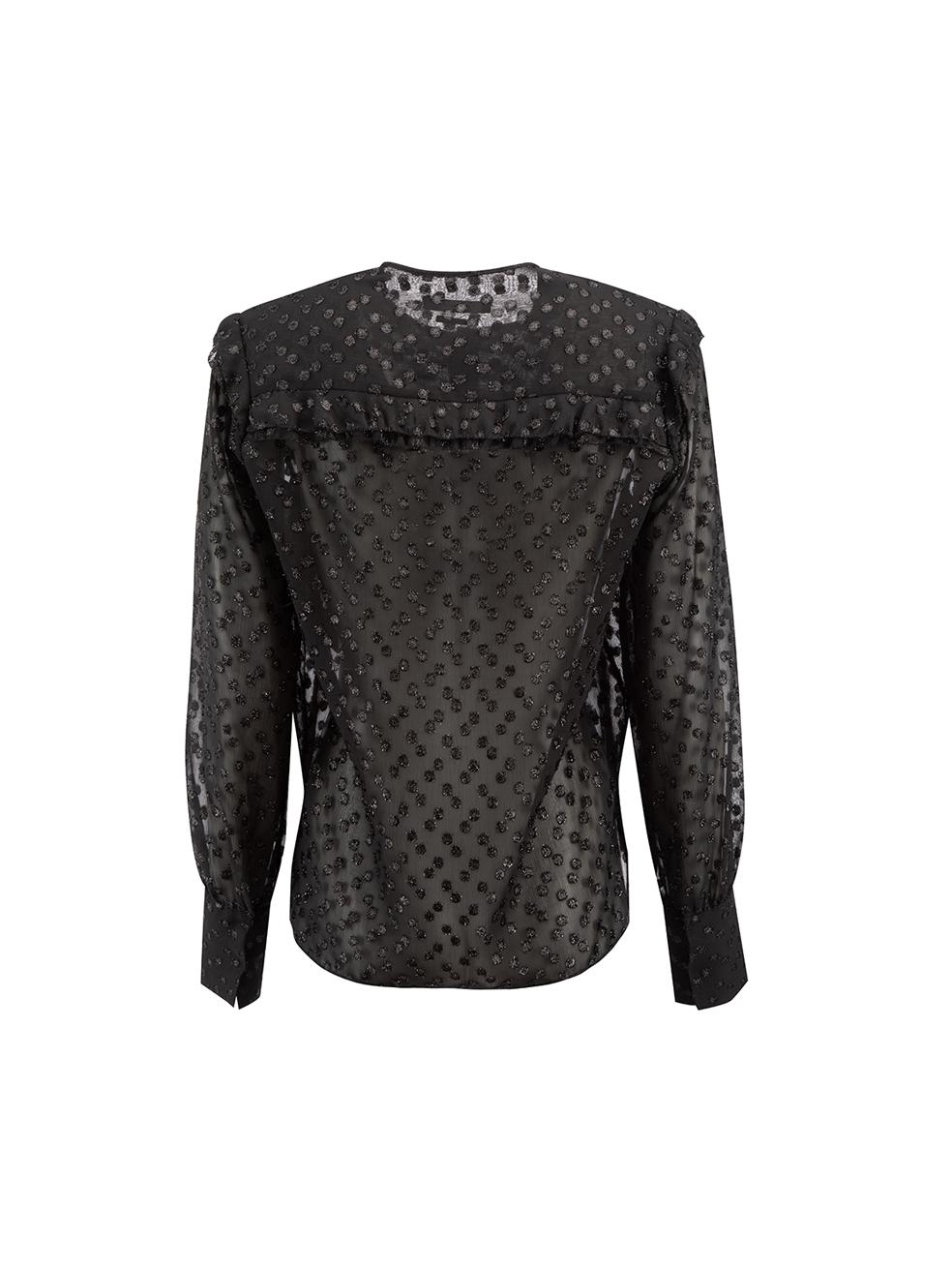 Isabel Marant Black Polkadot Sheer Blouse Size S In Good Condition In London, GB