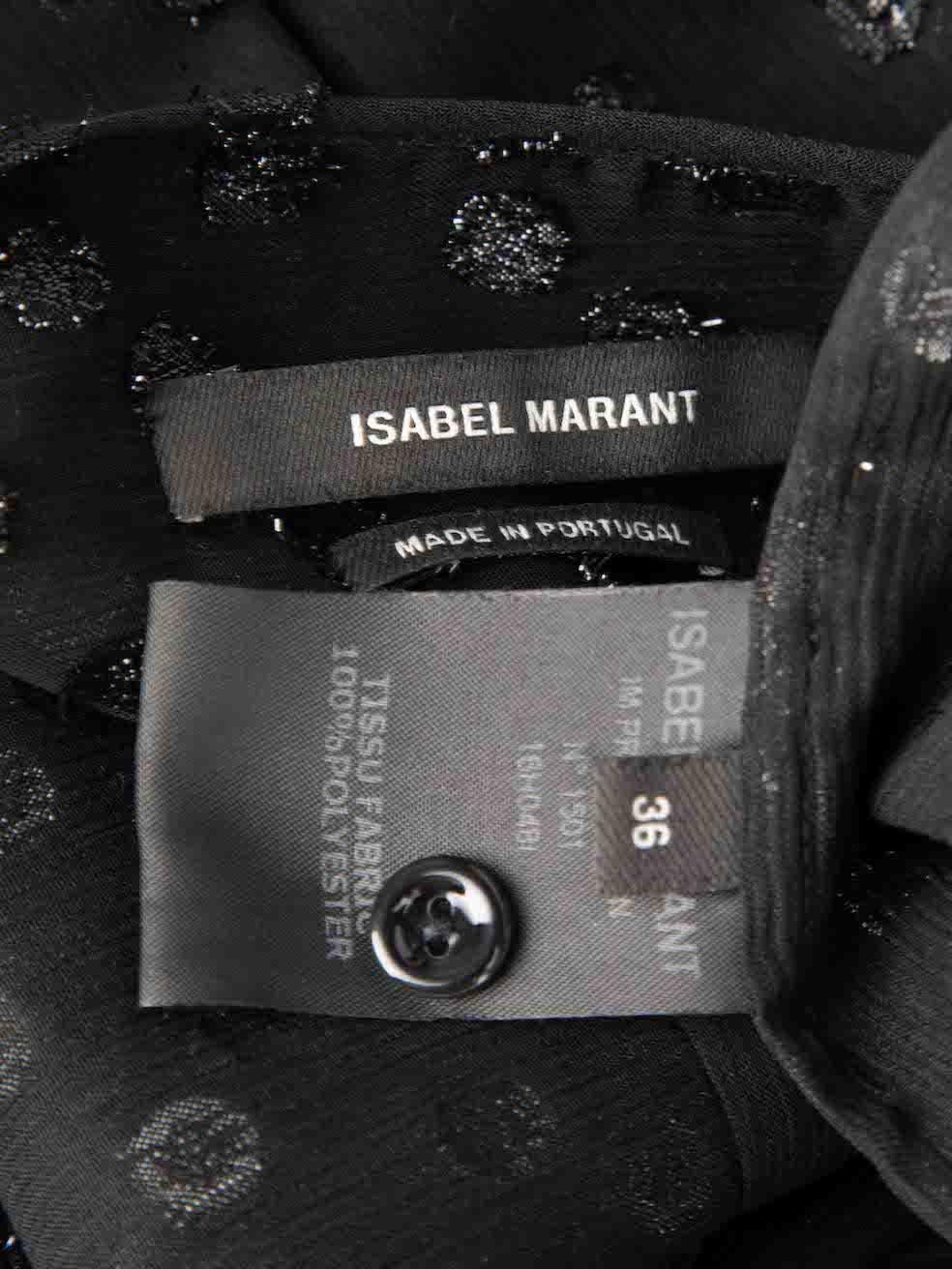 Isabel Marant Black Polkadot Sheer Blouse Size S 1