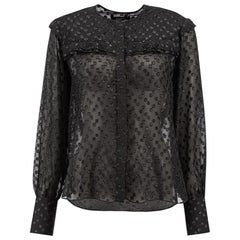 Isabel Marant Black Polkadot Sheer Blouse Size S