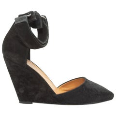 Isabel Marant Black Ponyhair & Suede Wedge Heels