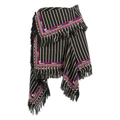Isabel Marant Black Raffi Striped Studded Wrap Skirt Size XS