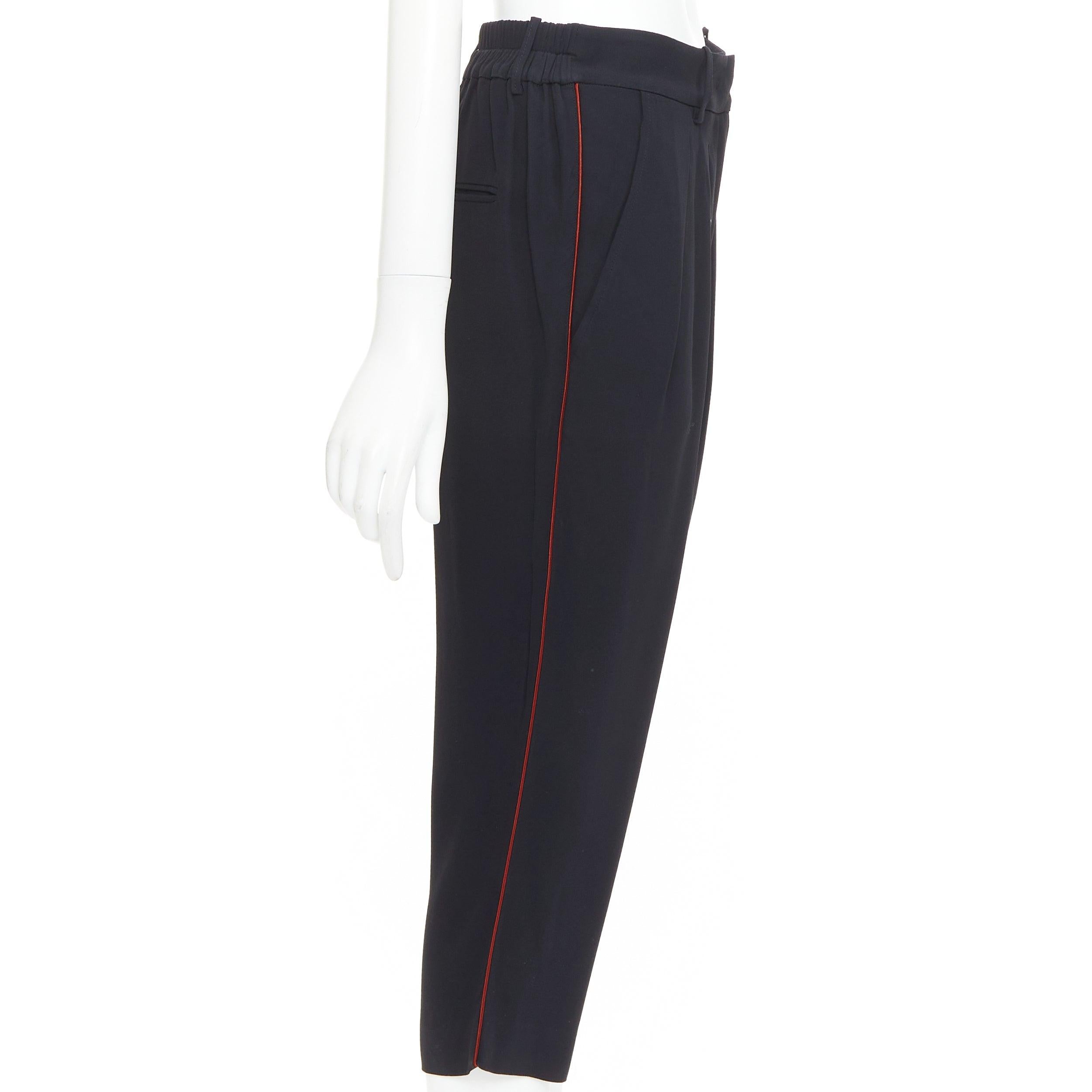ISABEL MARANT - Pantalon capri coupe droite à plis, passepoil rouge et noir FR36 S Pour femmes en vente