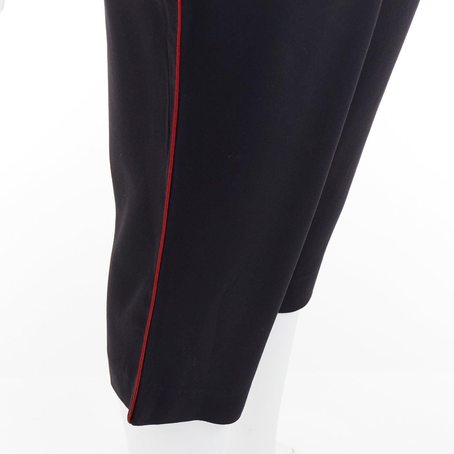 ISABEL MARANT - Pantalon capri coupe droite à plis, passepoil rouge et noir FR36 S en vente 3