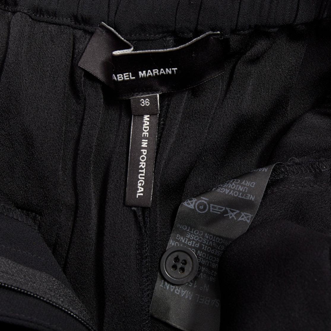 ISABEL MARANT - Pantalon capri coupe droite à plis, passepoil rouge et noir FR36 S en vente 4