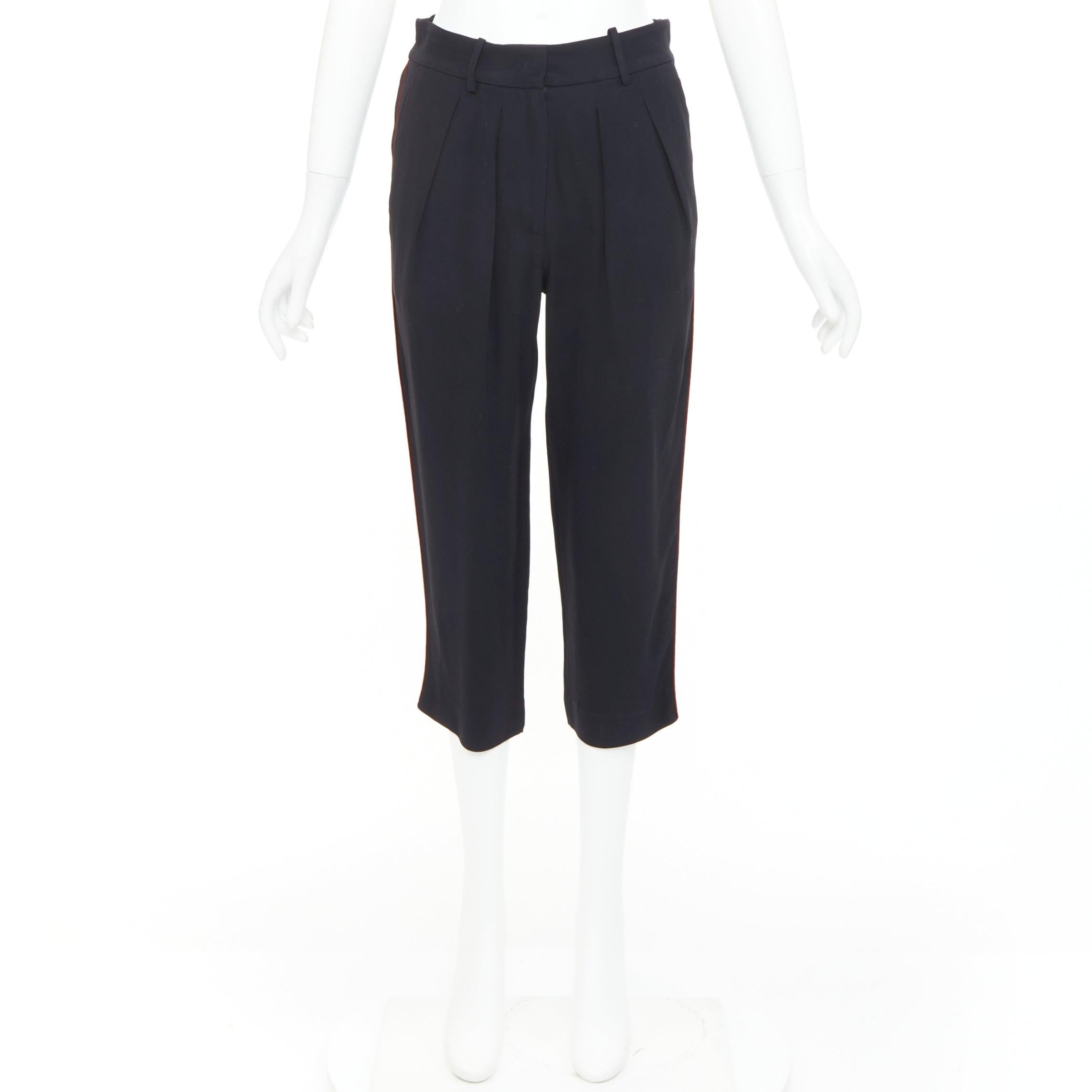 ISABEL MARANT - Pantalon capri coupe droite à plis, passepoil rouge et noir FR36 S en vente 5