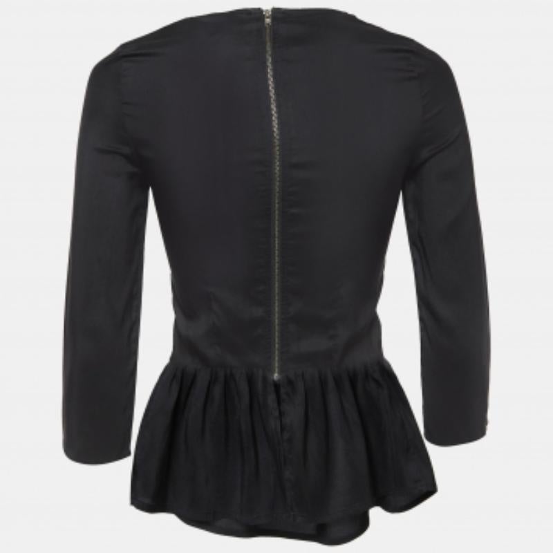 Isabel Marant - Chemisier froncé en soie noire S en vente 2