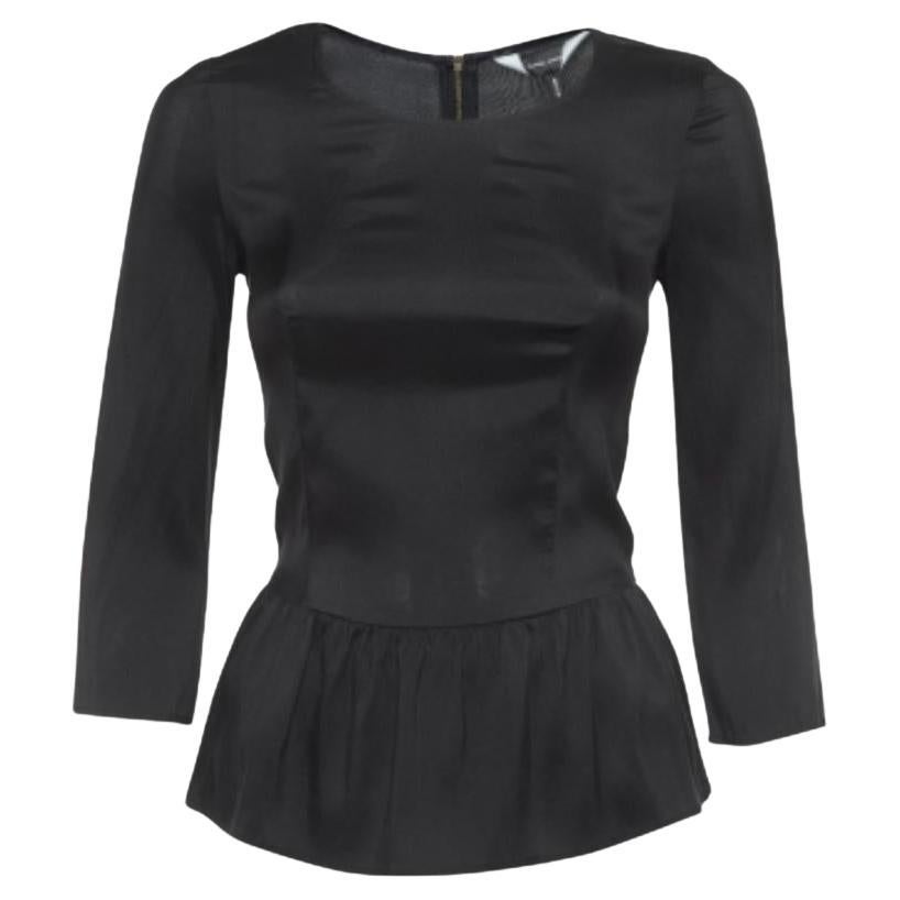 Isabel Marant - Chemisier froncé en soie noire S en vente