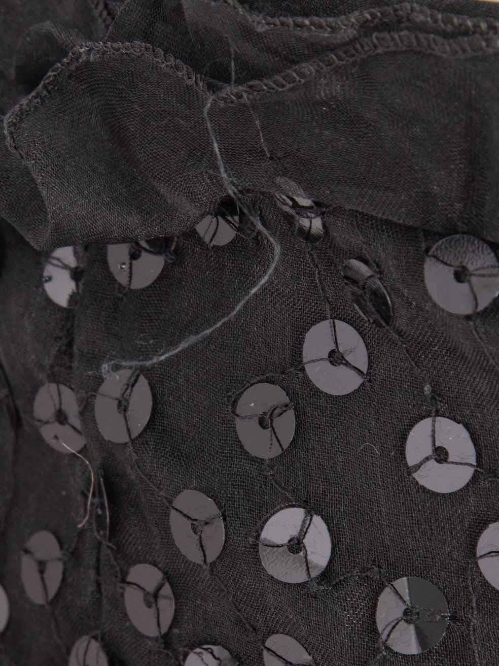 Women's Isabel Marant Black Silk Sequin Mini Skirt Size M