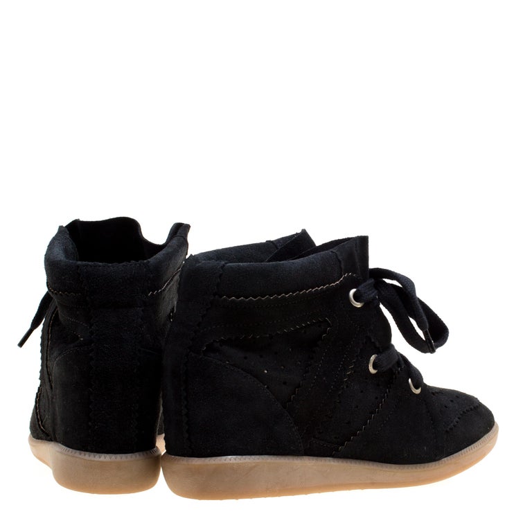 Isabel Marant Black Suede Bobby Lace Up Wedge Sneakers Size 40 at 1stDibs | isabel  marant clothing, isabel marant sneakers, isabel marant studded sandals