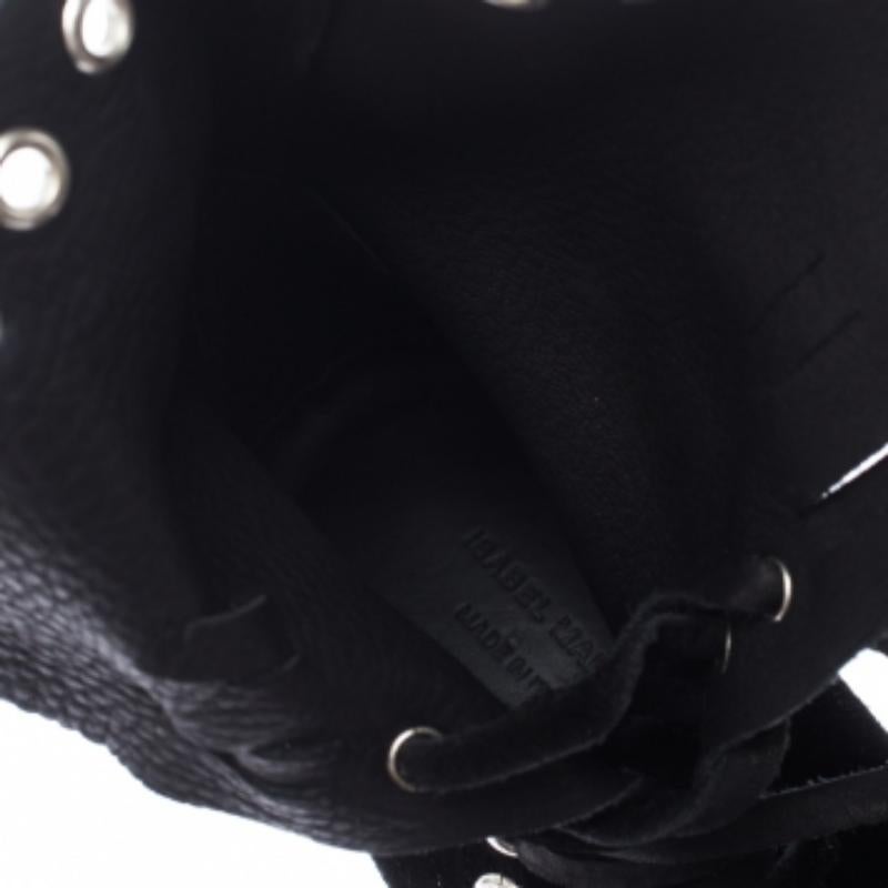 Isabel Marant Schwarz Wildleder Öse Cut Out Schleife Stiefeletten Größe 37 Damen im Angebot