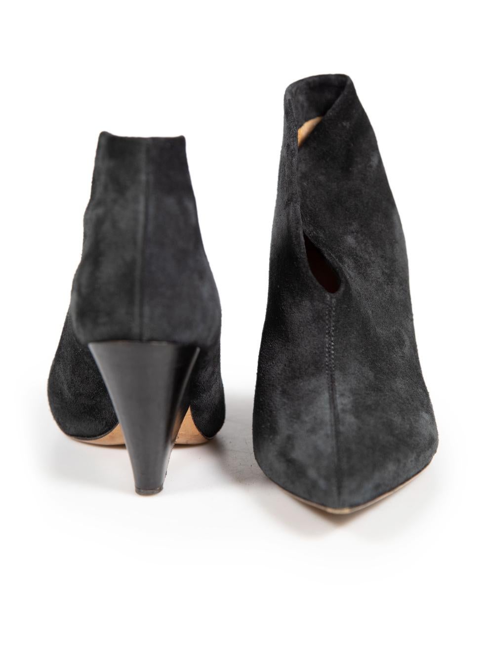 Isabel Marant Black Suede Leather Ankle Boots Size IT 36 In Good Condition For Sale In London, GB