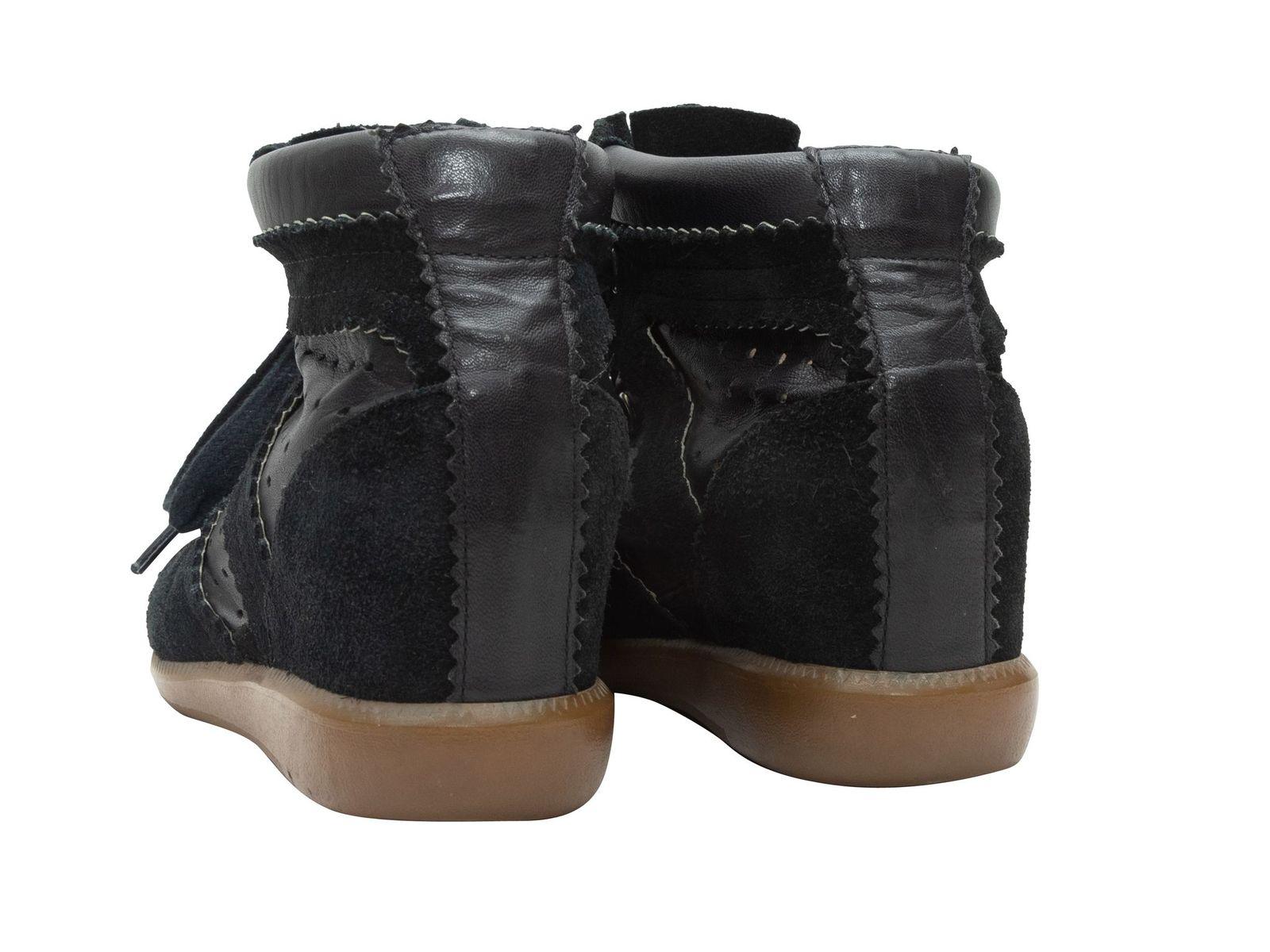 Men's Isabel Marant Black Suede & Leather Wedge Sneakers