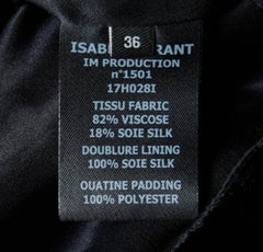 Isabel Marant Top de terciopelo negro con mangas S