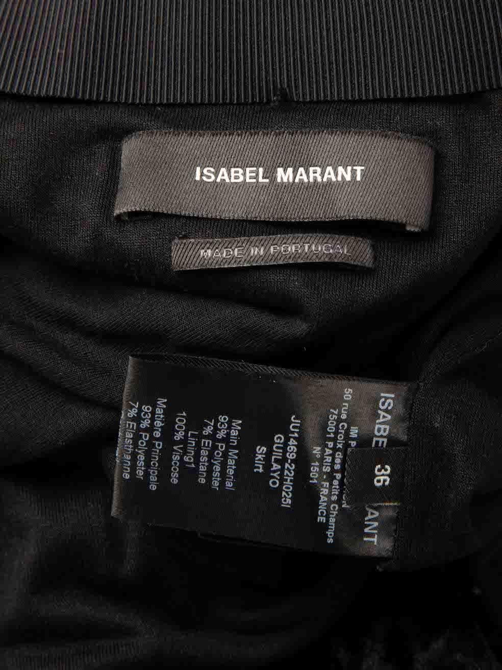 Isabel Marant Black Velvet Ruched Mini Skirt Size S For Sale 2