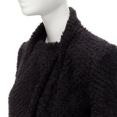 ISABEL MARANT minimalistische Jacke mit fließendem Halsband aus schwarzer Wollmischung FR36 S