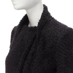 ISABEL MARANT giacca minimal in misto lana nera con colletto in rilievo FR36 S