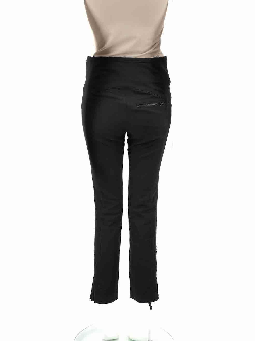 Isabel Marant Black Zipper Detailed High Rise Trousers Size S In Good Condition For Sale In London, GB