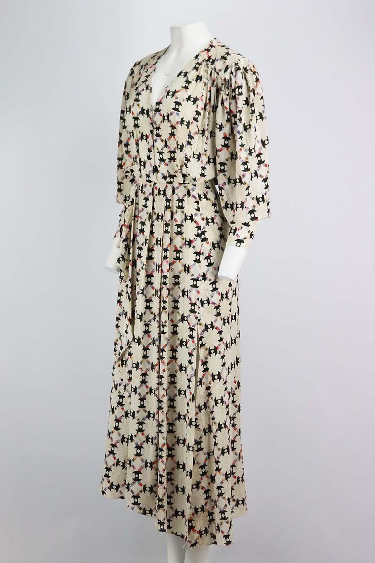 Isabel Marant Blaine Asymmetric Printed Stretch Silk Midi Dress FR 36 UK 8  For Sale at 1stDibs