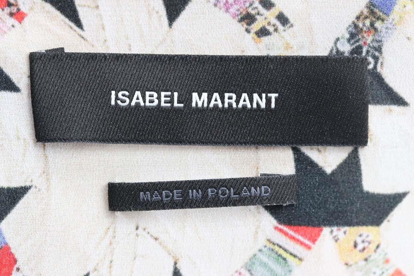 Isabel Marant Blaine Vestido midi asimétrico de seda elástica estampada FR 36 UK 8 en Excelente Estado en London, GB