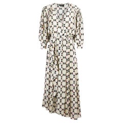 Isabel Marant Blaine Vestito midi asimmetrico in seta elasticizzata stampata FR 36 UK 8