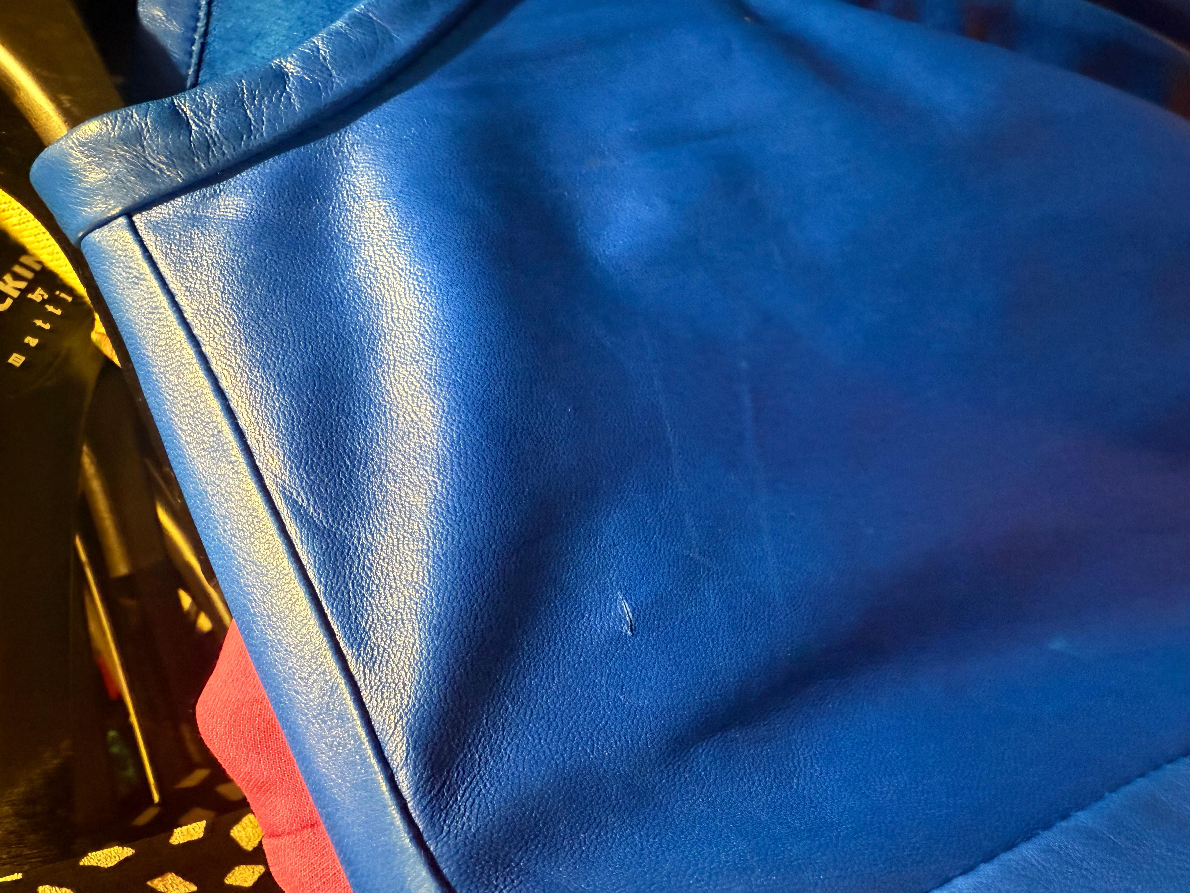 Isabel Marant Giacca in pelle di agnello blu FR 38 / IT 42 in vendita 7