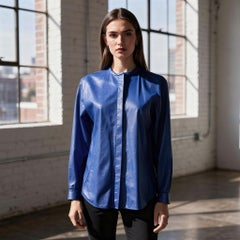 Isabel Marant Blue Lambskin Leather Jacket FR 38 / IT 42