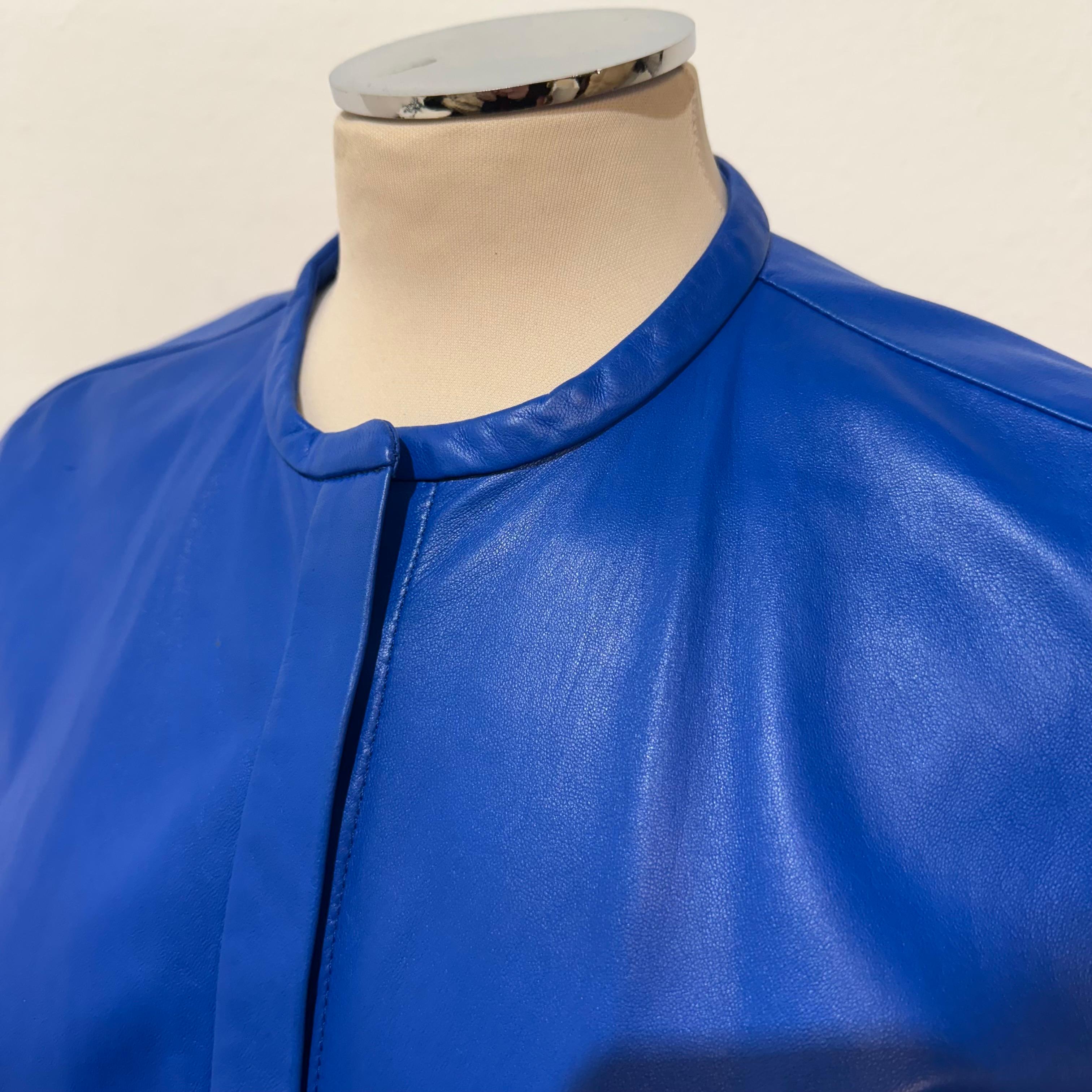 Donna Isabel Marant Giacca in pelle di agnello blu FR 38 / IT 42 in vendita