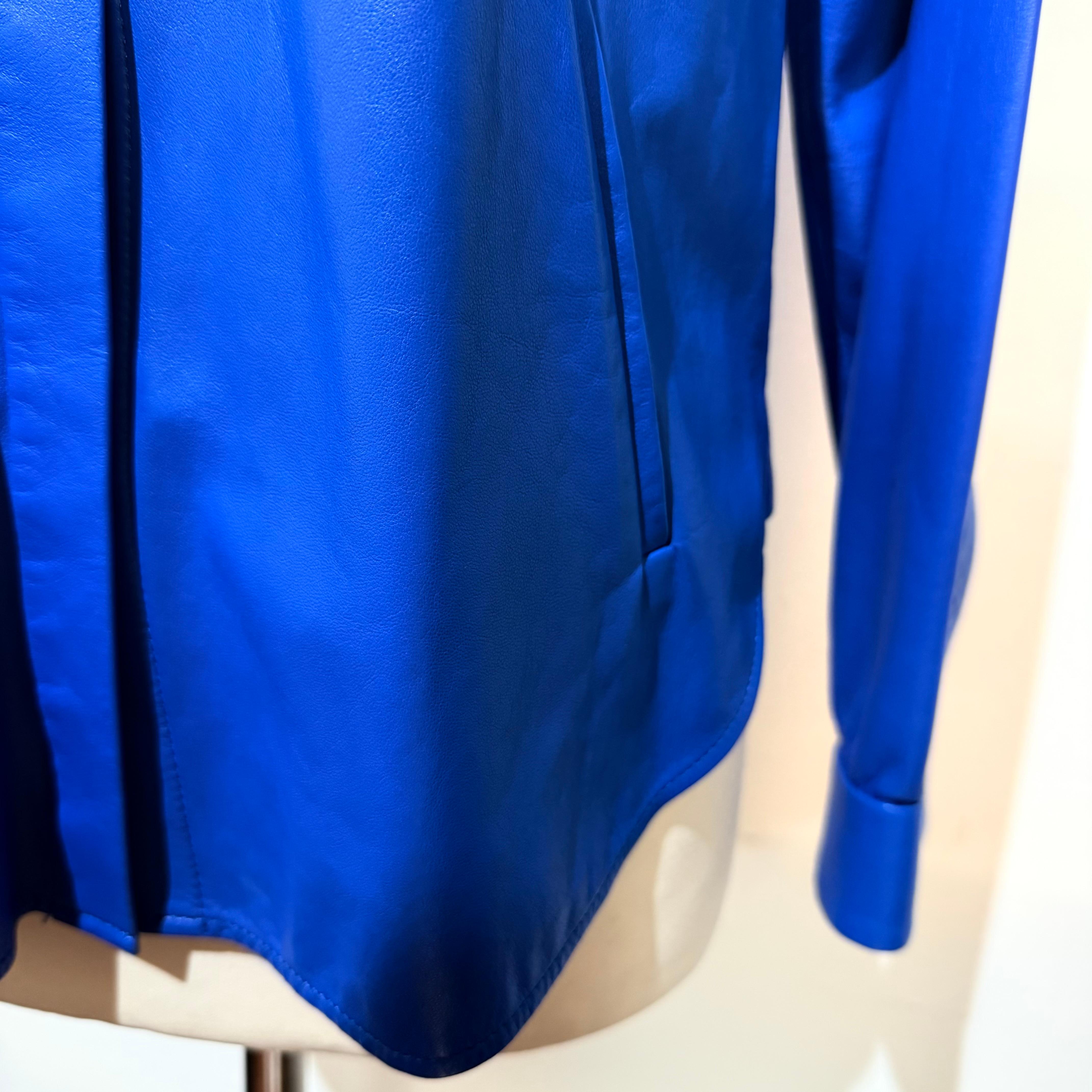 Isabel Marant Giacca in pelle di agnello blu FR 38 / IT 42 in vendita 1