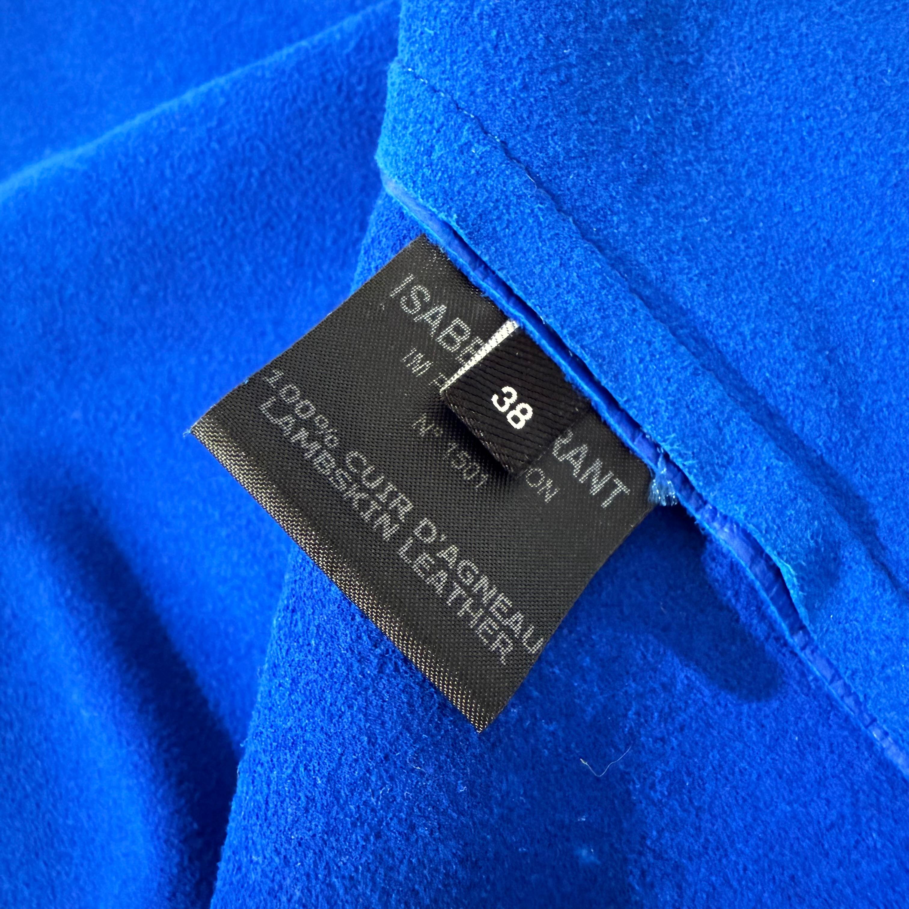 Isabel Marant Giacca in pelle di agnello blu FR 38 / IT 42 in vendita 5