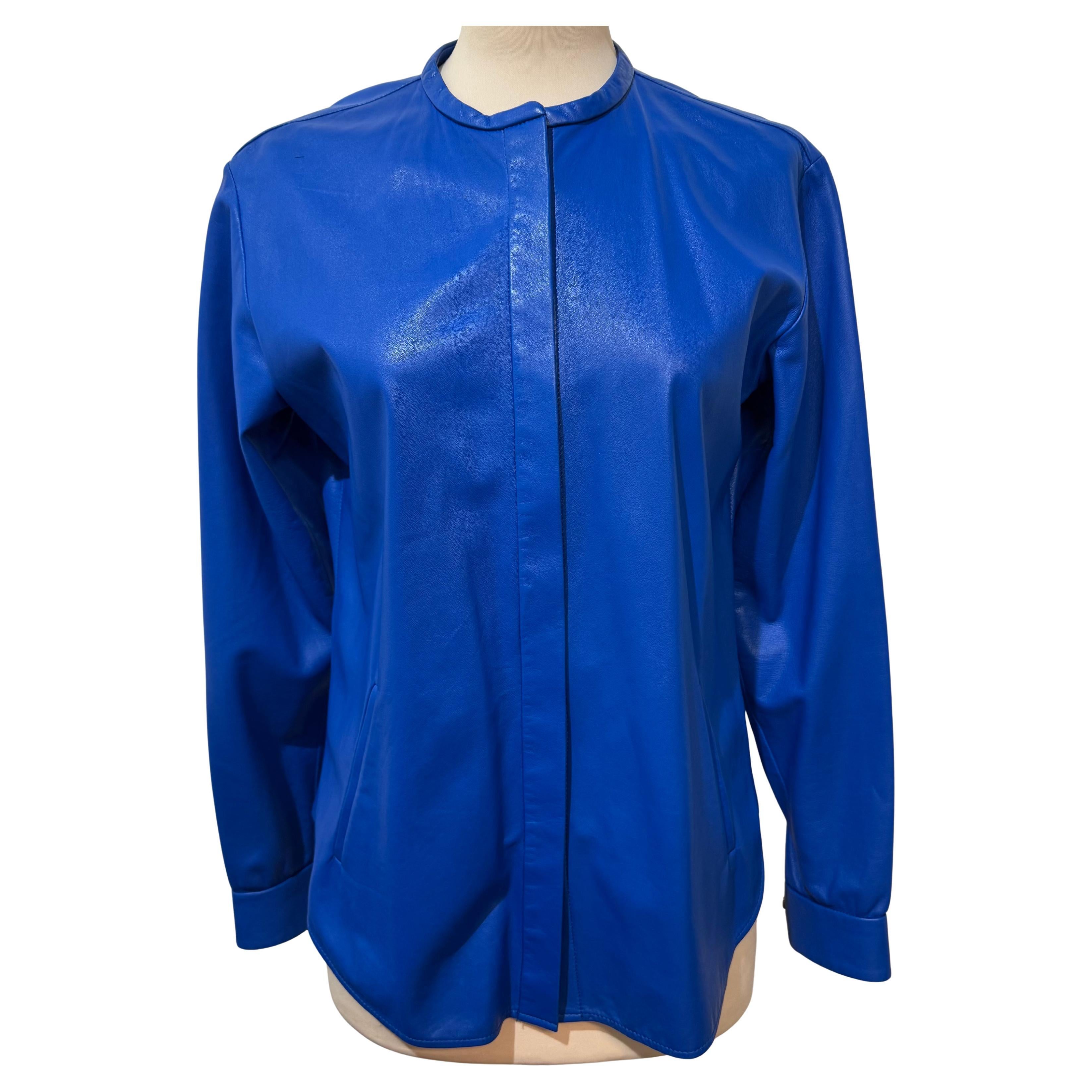 Isabel Marant Blue Lambskin Leather Jacket FR 38 / IT 42
