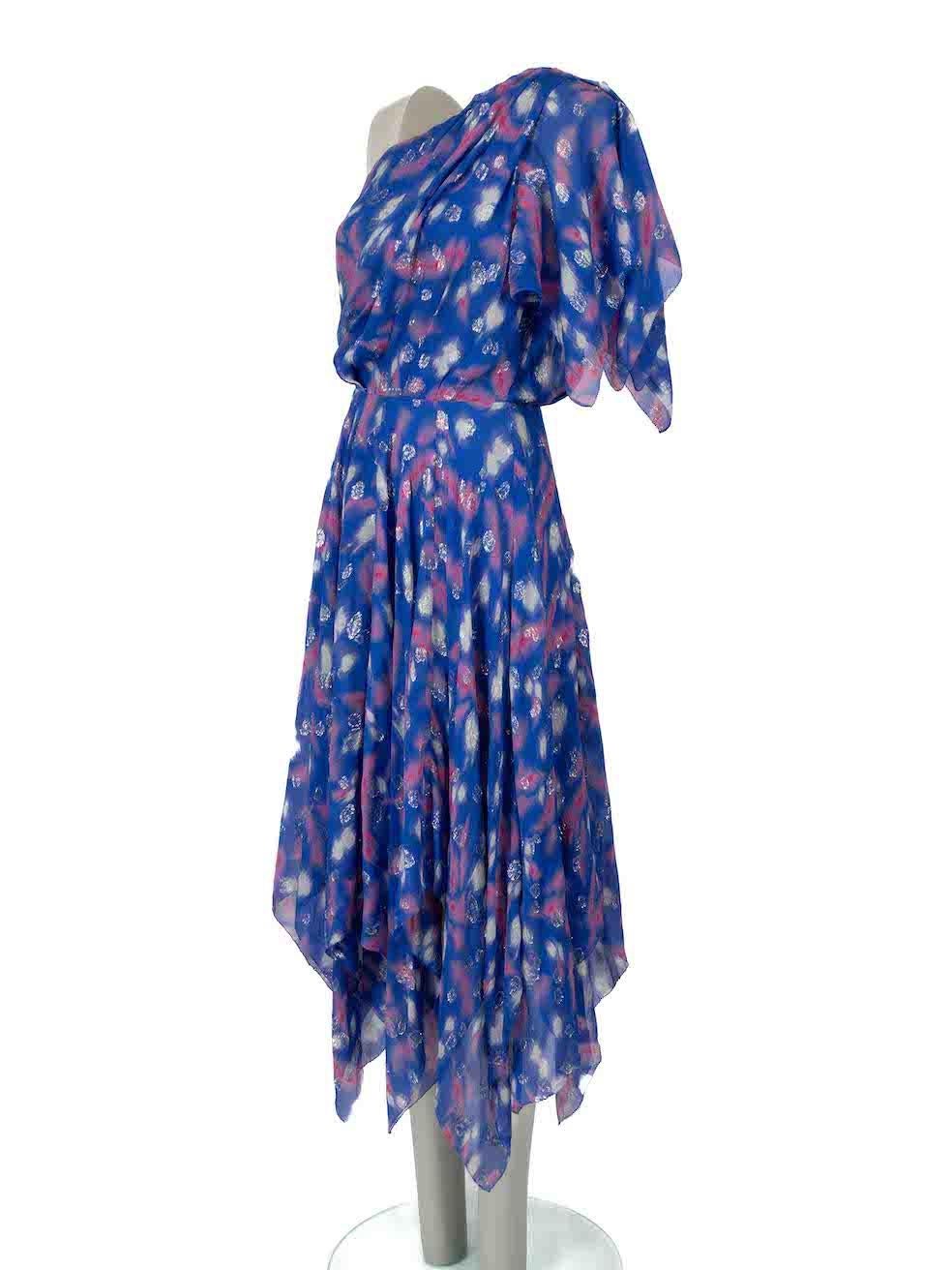 Women's Isabel Marant Blue One Shoulder Midi Dress Size XS For Sale