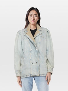Isabel Marant Blue Shearling Lined Denim Jacket Size M