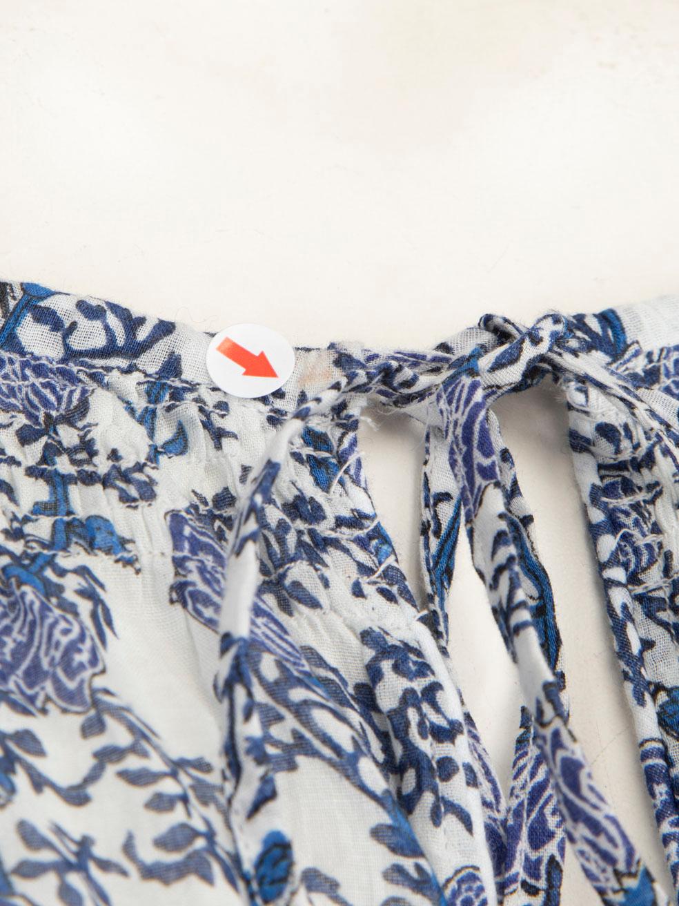 Isabel Marant Blue & White Floral Motif Dress Size M In Good Condition For Sale In London, GB