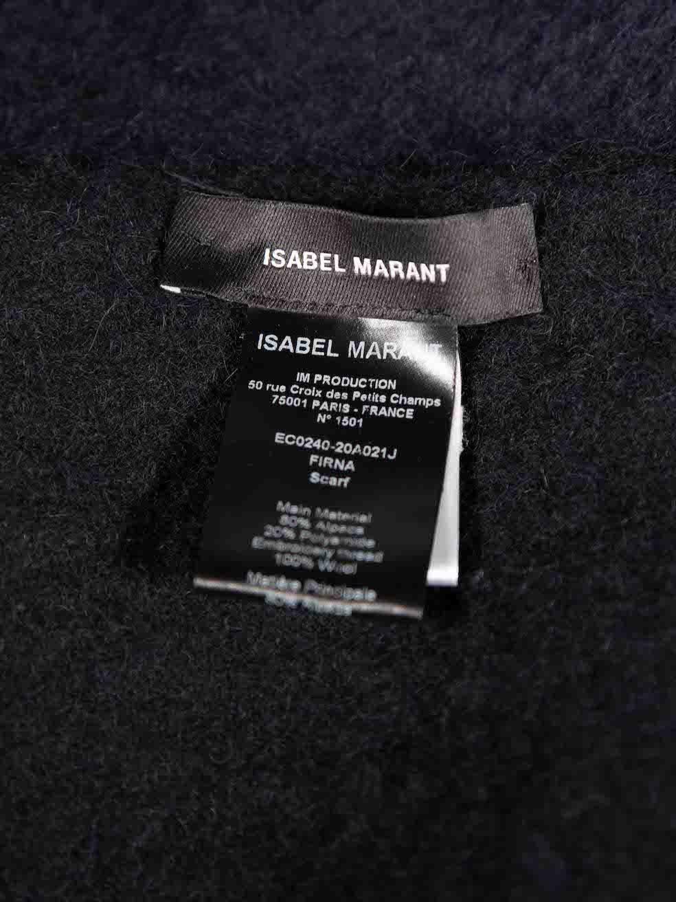 Women's Isabel Marant Blue Wool Firna Ombre Logo Scarf For Sale