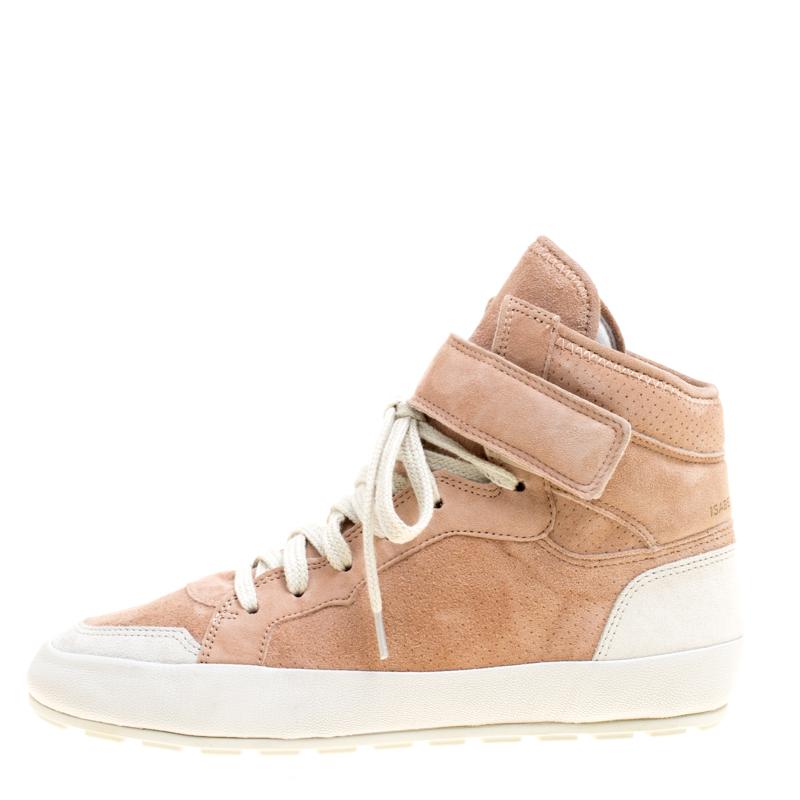 Women's Isabel Marant Blush Pink Suede Bessy High Top Sneakers Size 38