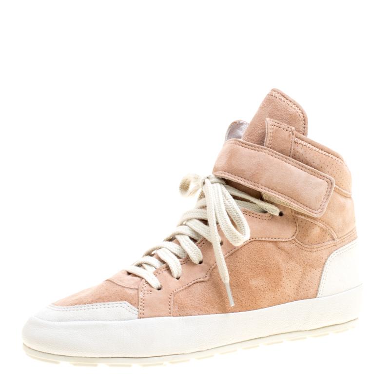 Isabel Marant Blush Pink Suede Bessy High Top Sneakers Size 38