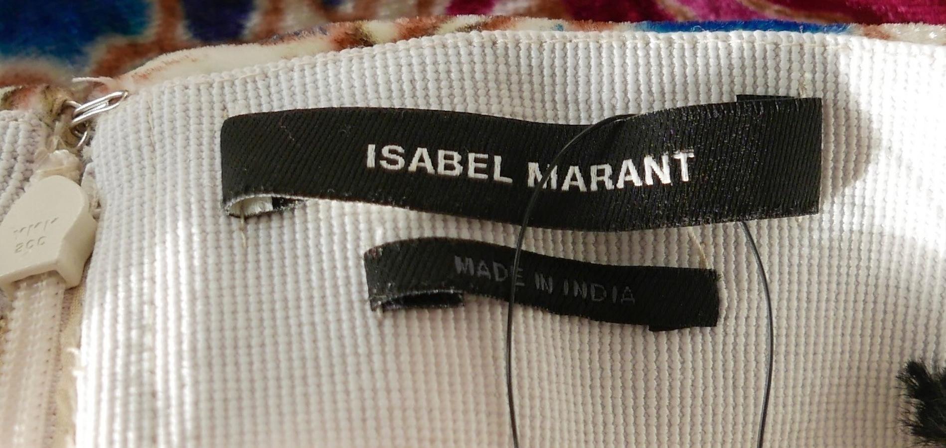 Isabel Marant Breenea Falda Midi de Terciopelo Floral y Paisley en venta 2
