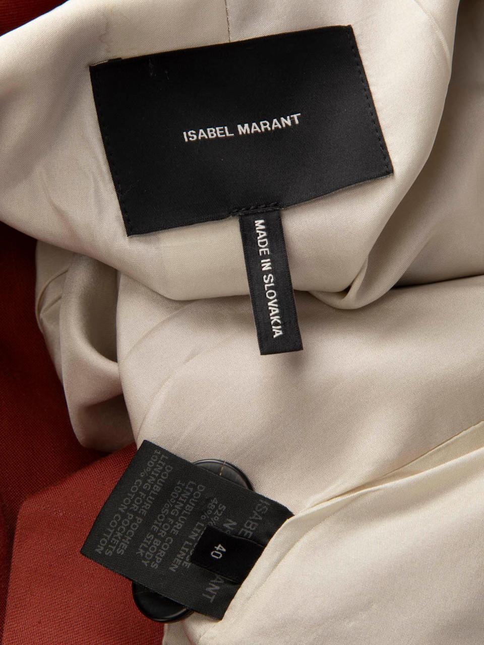 Isabel Marant Brick Red Single Breasted Blazer Size L For Sale 2