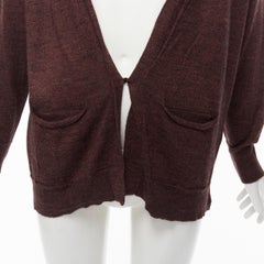 ISABEL MARANT brown 100% mercerised wool single button cardigan Sz. 1 S