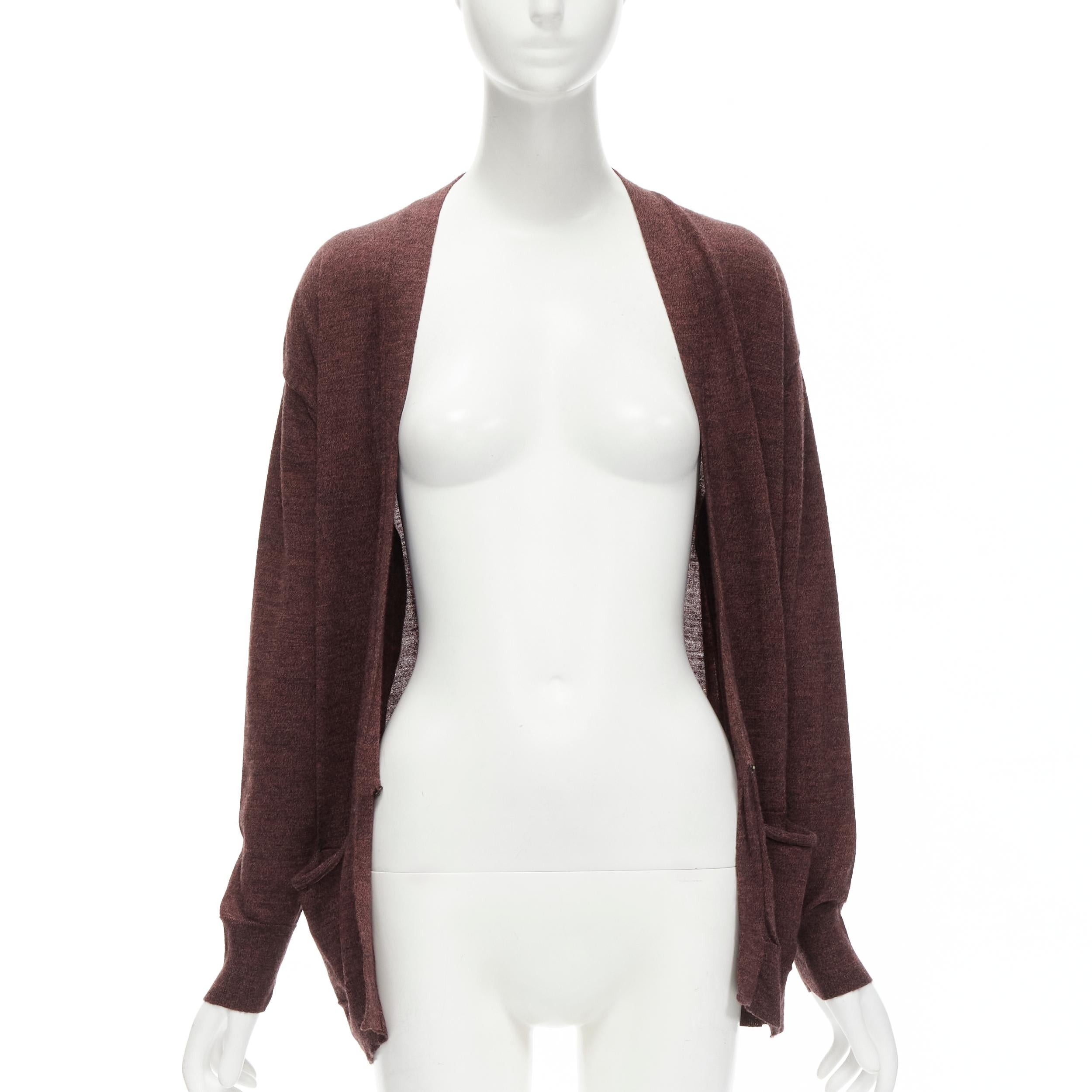 Noir ISABEL MARANT - Cardigan à un seul bouton en laine mercerisée marron 100 %, taille 1 S en vente