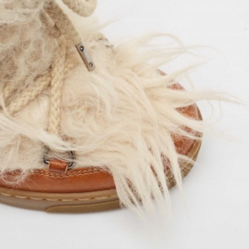 Isabel Marant Bottes en cuir et fourrure marron Taille 37 en vente 2