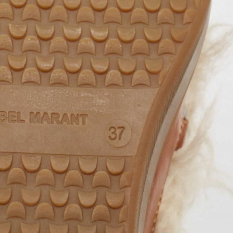 Isabel Marant Bottes en cuir et fourrure marron Taille 37 en vente 3