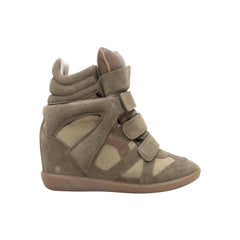 Isabel Marant Braun Wildleder Keil Turnschuhe