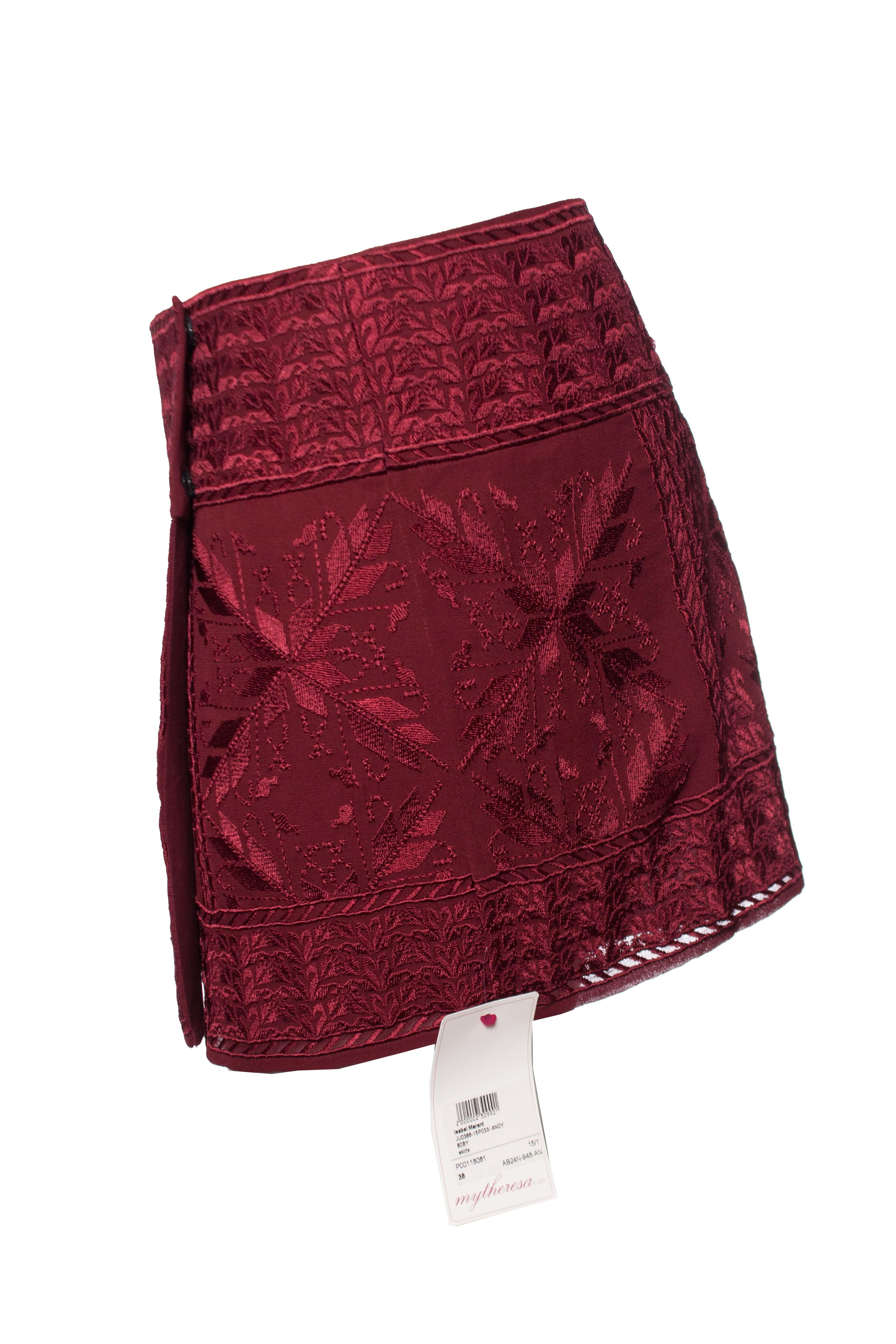 Red Isabel Marant, Burgundy red andy skirt For Sale