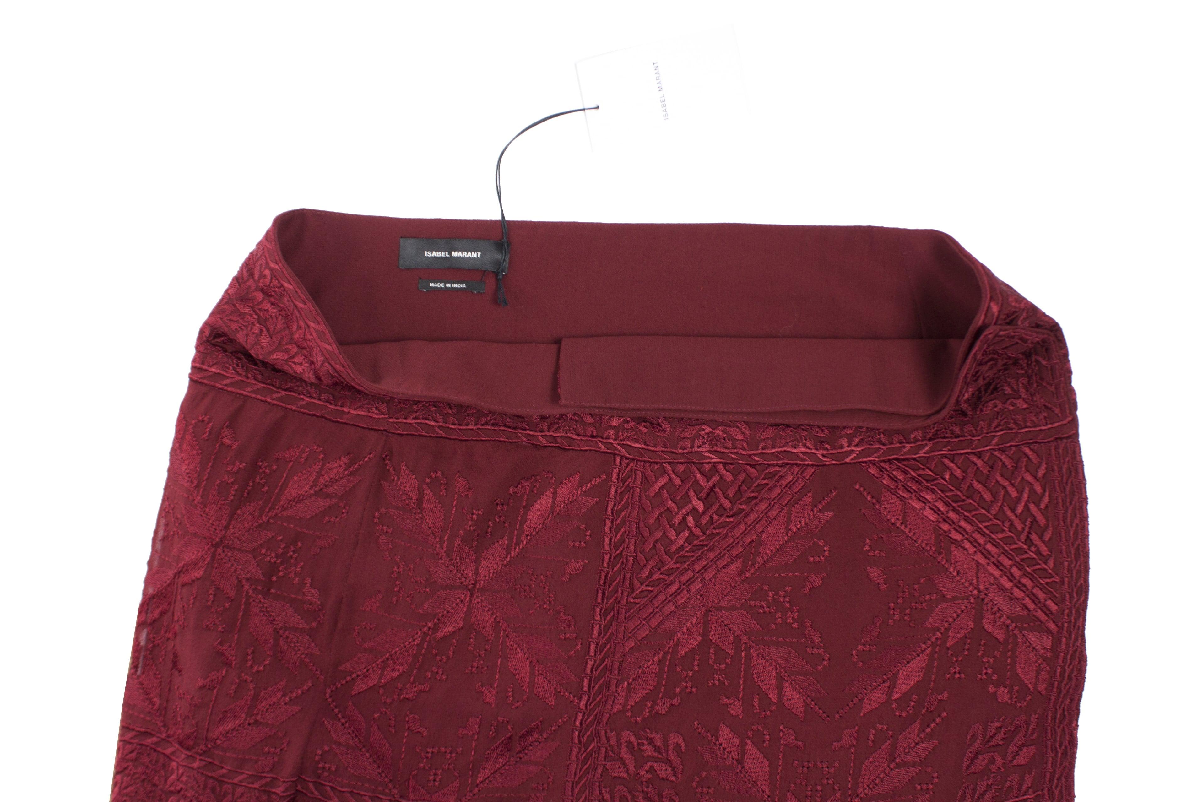 Women's Isabel Marant, Burgundy red andy skirt For Sale