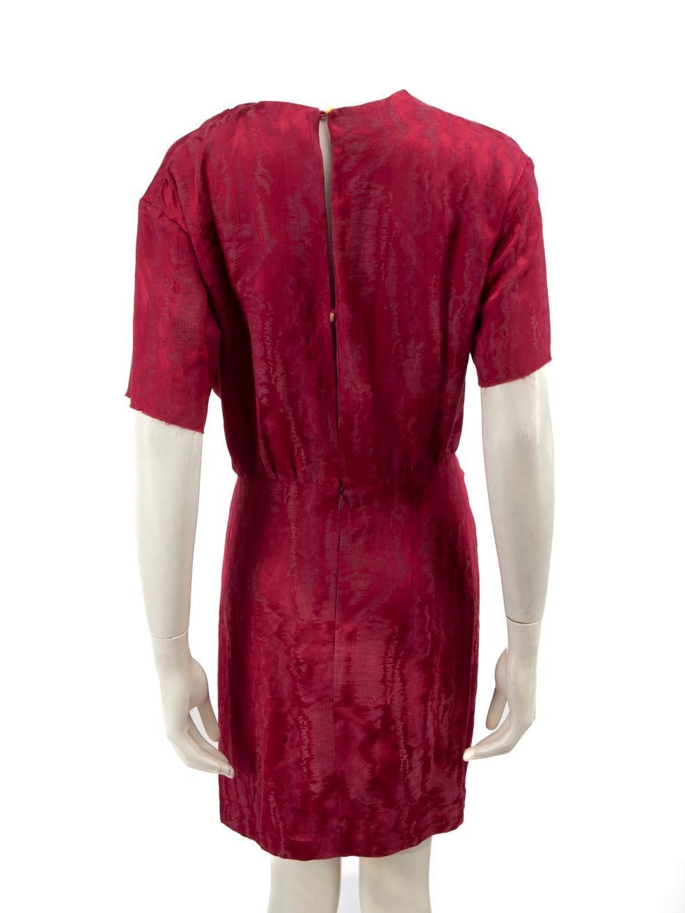 Red Isabel Marant Burgundy Ruffle Trim Dress Size M For Sale