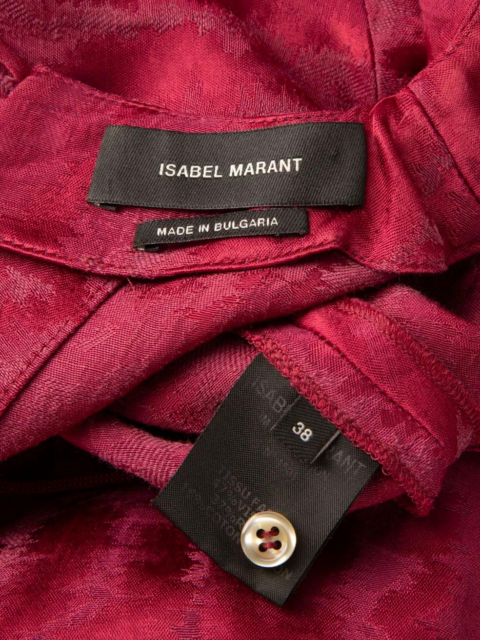 Isabel Marant Burgundy Ruffle Trim Dress Size M For Sale 4