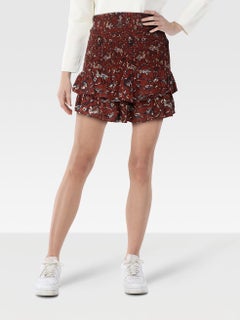Isabel Marant - Gonna floreale a pieghe in borgogna - taglia S
